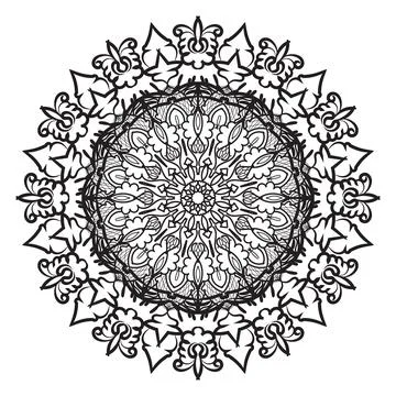 Circular pattern mandala art decoration elements Stock Illustration