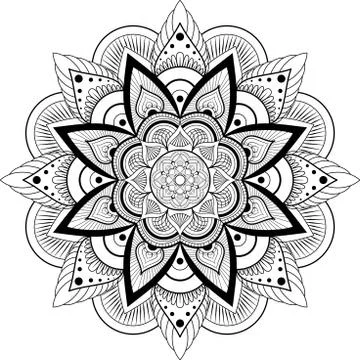 Circular pattern. Mandala for Henna, Mehndi, tattoo, decoration. Decorative Stock Illustration