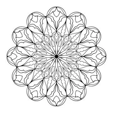 Circular pattern. Mandala illustration for tattoo, stickers, coloring pages,  Illustrazione stock