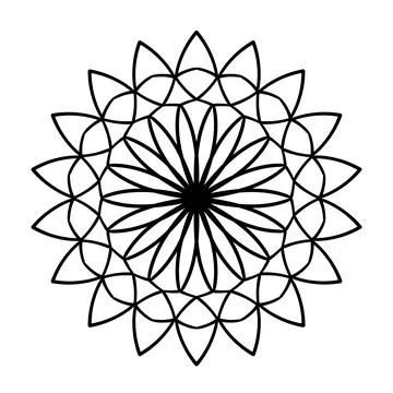 Circular pattern. Mandala illustration for tattoo, stickers, coloring pages,  Illustrazione stock