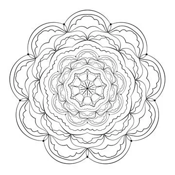 Circular pattern. Mandala illustration for tattoo, stickers, coloring pages,  Stock Illustration