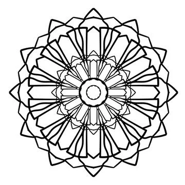 Circular pattern. Mandala illustration for tattoo, stickers, coloring pages,  Illustrazione stock