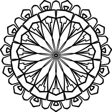 Circular pattern. Mandala illustration for tattoo, stickers, coloring pages,  Stock Illustration