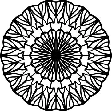 Circular pattern. Mandala illustration for tattoo, stickers, coloring pages.. Stock Illustration