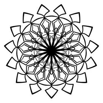 Circular pattern. Mandala illustration for tattoo, stickers, coloring pages,  Stock Illustration