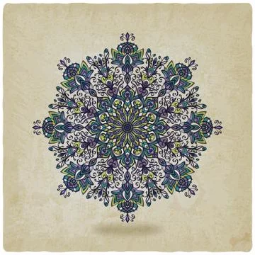 Circular pattern mandala old background Stock Illustration