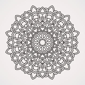 Circular pattern mandala ornamental.suitable for henna, tattoos, photos, co.. Stock Illustration