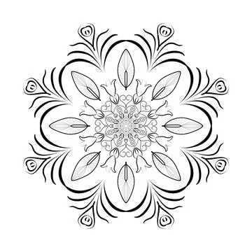 Circular pattern mandala. Sheet for coloring on a white background. Vector il Illustrazione stock