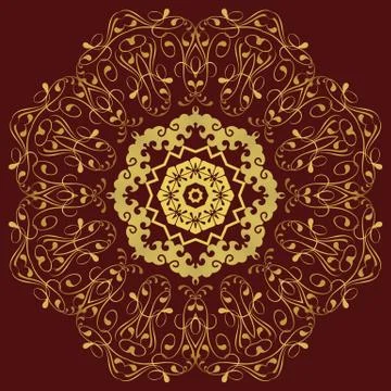 Circular pattern in mandala style. Set 스톡 일러스트