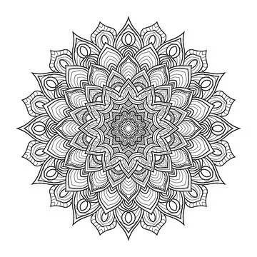 Circular Pattern of Mandala on White Isolated Background, Vector Illustration Stock Illustration