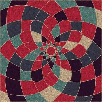 Circular pattern of multicolored geometric shapes Stockillustratie