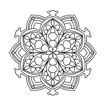 Circular pattern. Ornate mandala. Decorative lacy ornament for tattoo, decora 스톡 일러스트