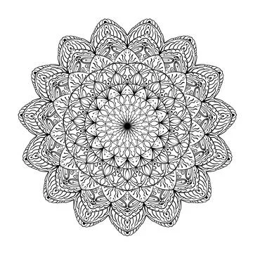 Circular pattern. Ornate mandala. Decorative lacy ornament for tattoo, decora 스톡 일러스트