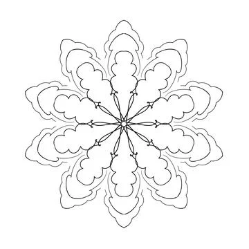 Circular pattern. Ornate mandala. Decorative ornament for tattoo, decoration, Stock Illustration