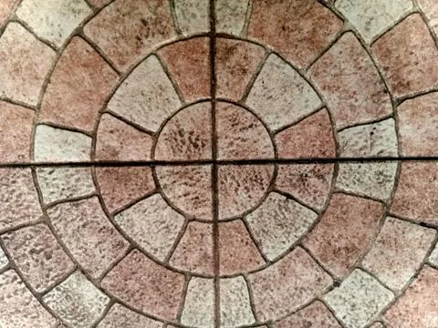 Circular Pattern Paving Stones Texture Stock Photos