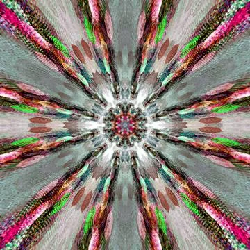 Circular pattern pink green flower Stock Illustration
