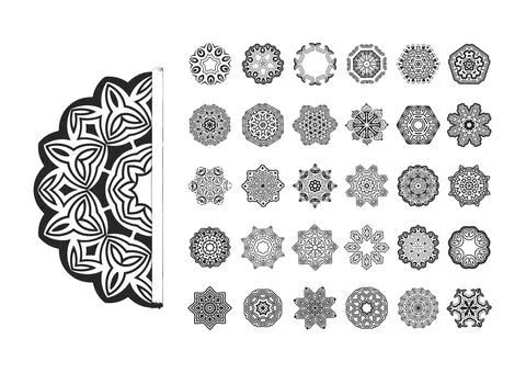 Circular pattern set Stock Illustration