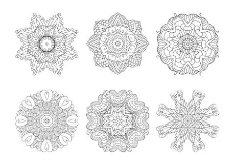Circular pattern set Stock Illustration