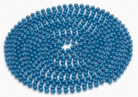 Circular pattern of string of blue beads Stock Photos