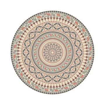 Circular pattern in traditional Palestinian style vector design element Stock Illustration