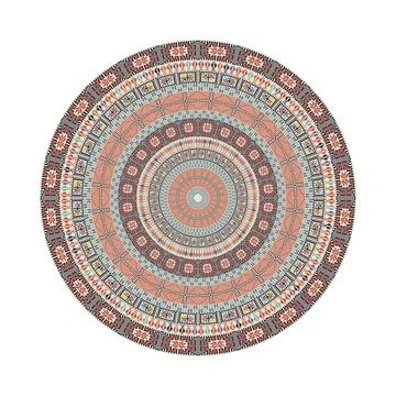 Circular pattern in traditional Palestinian style vector design element Stock Illustration