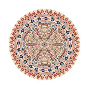 Circular pattern in traditional Palestinian style vector design element Stock Illustration