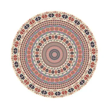 Circular pattern in traditional Palestinian style vector design element Illustrazione stock