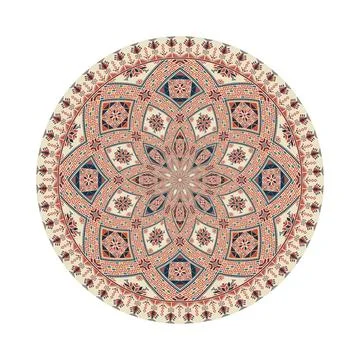 Circular pattern in traditional Palestinian style vector design element Stock Illustration