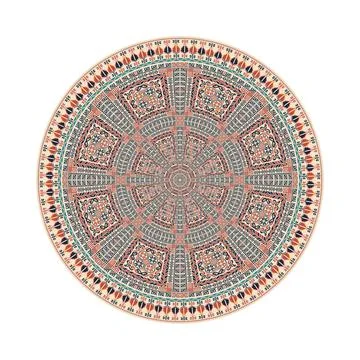 Circular pattern in traditional Palestinian style vector design element Stock Illustration