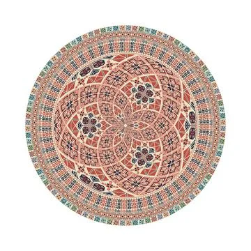 Circular pattern in traditional Palestinian style vector design element Illustrazione stock