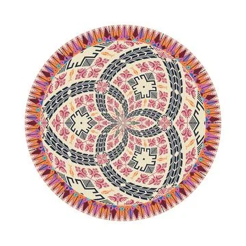 Circular pattern in traditional Palestinian style vector design element Stock Illustration