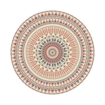 Circular pattern in traditional Palestinian style vector design element Illustrazione stock
