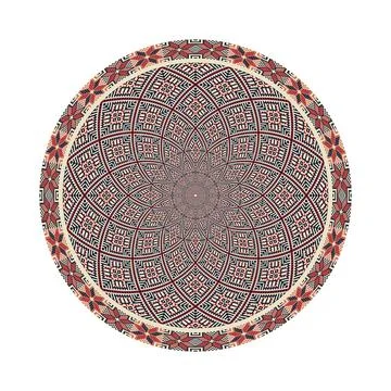 Circular pattern in traditional Palestinian style vector design element 스톡 일러스트