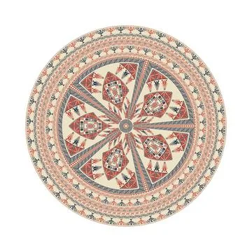 Circular pattern in traditional Palestinian style vector design element Stock Illustration
