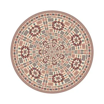 Circular pattern in traditional Palestinian style vector design element Stock Illustration