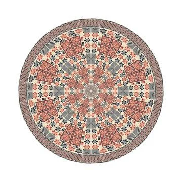 Circular pattern in traditional Palestinian style vector design element Stock Illustration