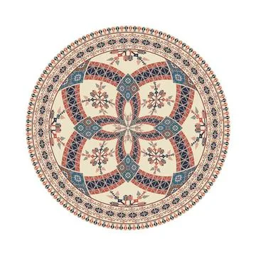 Circular pattern in traditional Palestinian style vector design element Stock Illustration