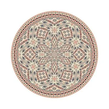 Circular pattern in traditional Palestinian style vector design element Stock Illustration