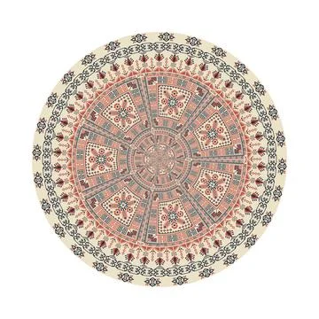Circular pattern in traditional Palestinian style vector design element Illustrazione stock