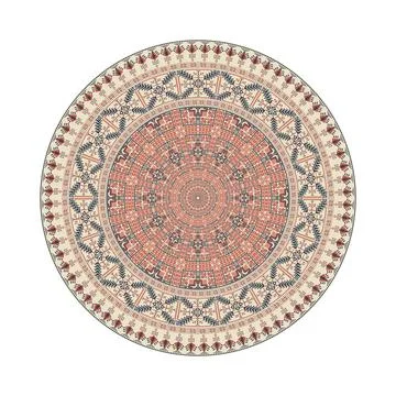 Circular pattern in traditional Palestinian style vector design element Stock Illustration