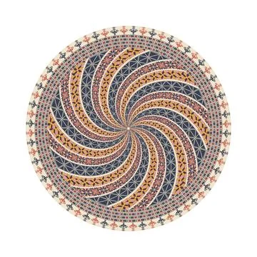 Circular pattern in traditional Palestinian style vector design element Stock Illustration