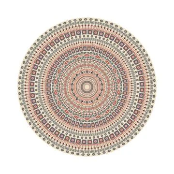 Circular pattern in traditional Palestinian style vector design element Stock Illustration