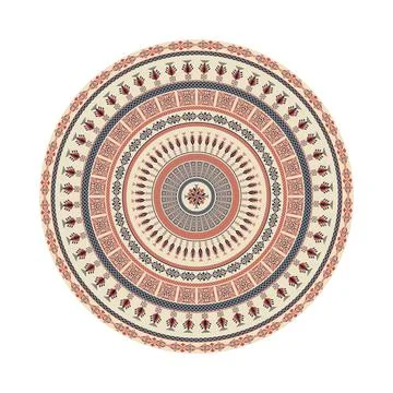 Circular pattern in traditional Palestinian style vector design element Stockillustratie