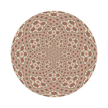 Circular pattern in traditional Palestinian style vector design element Stock Illustration