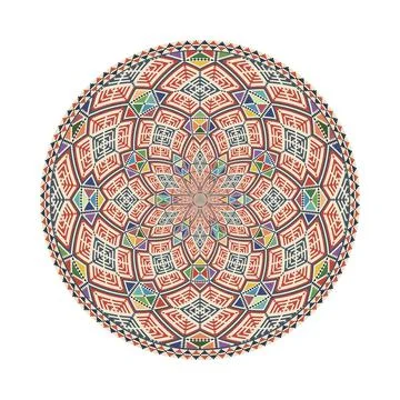 Circular pattern in traditional Palestinian style vector design element 스톡 일러스트