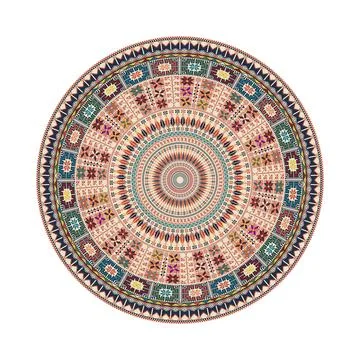 Circular pattern in traditional Palestinian style vector design element Illustrazione stock