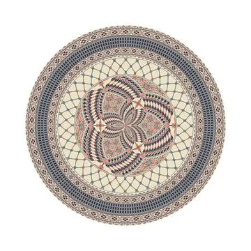 Circular pattern in traditional Palestinian style vector design element Illustrazione stock