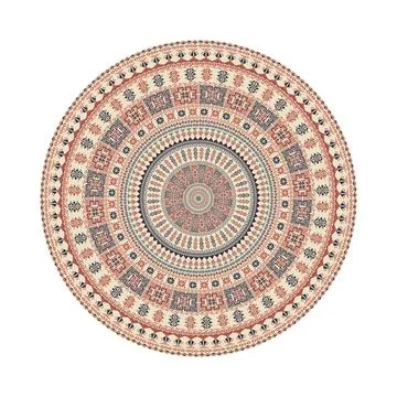 Circular pattern in traditional Palestinian style vector design element Stock Illustration