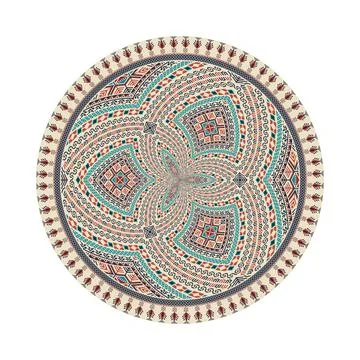 Circular pattern in traditional Palestinian style vector design element Stock Illustration