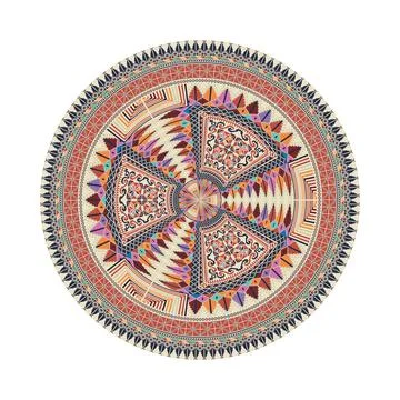 Circular pattern in traditional Palestinian style vector design element Illustrazione stock